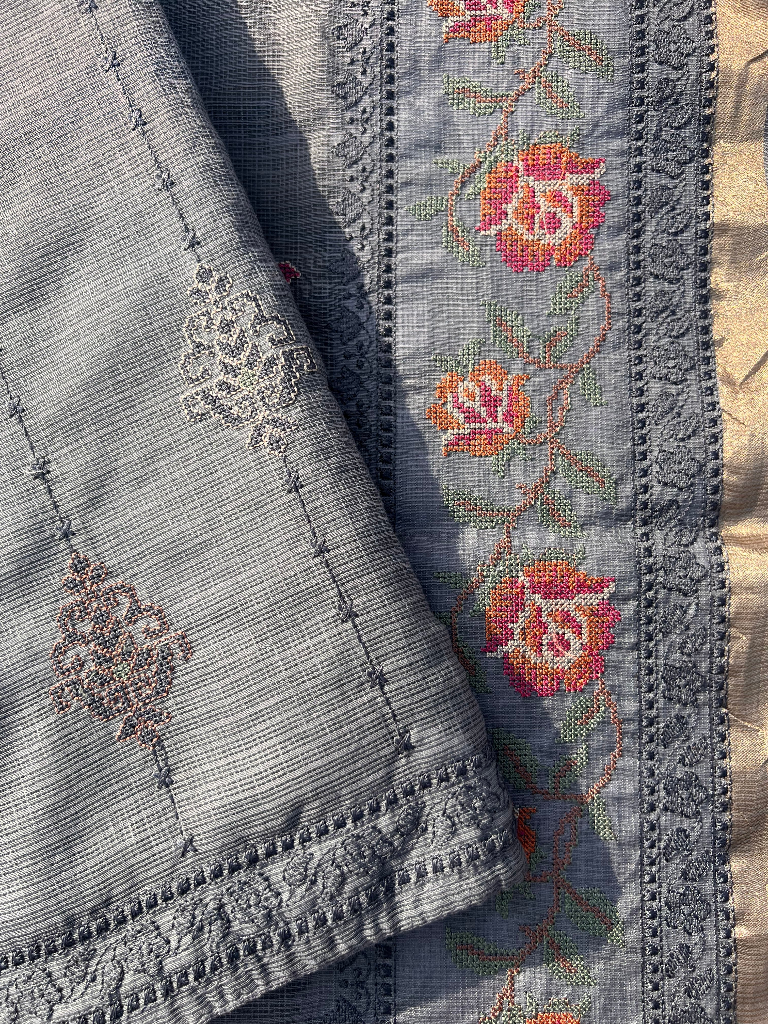 Kota Banarasi Silk Unstitched Suit Set with Woven Dupatta – Elegant Festive & Wedding Wear for Women
