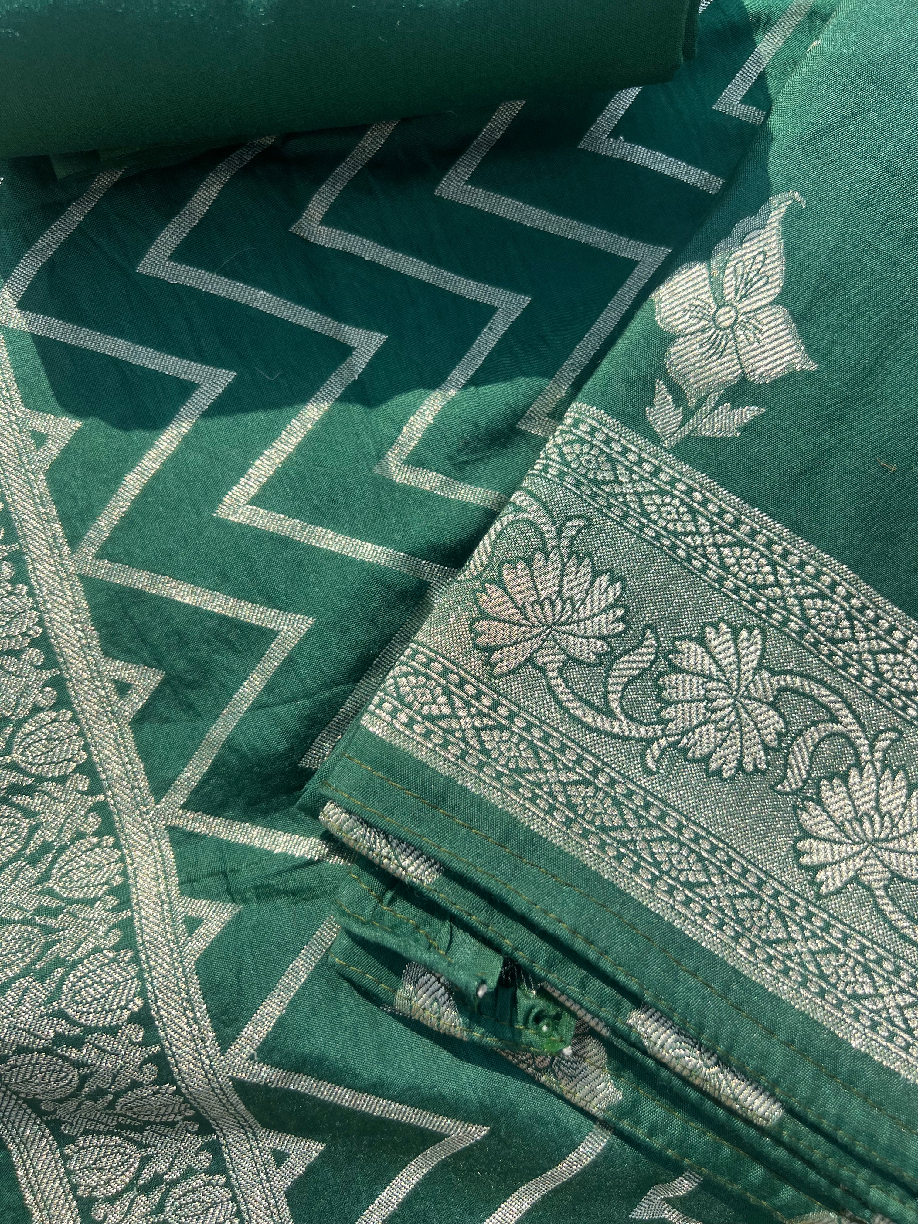 Luxury Banarasi Silk Suit Material with Designer Dupatta – Wedding & Party Wear Collection