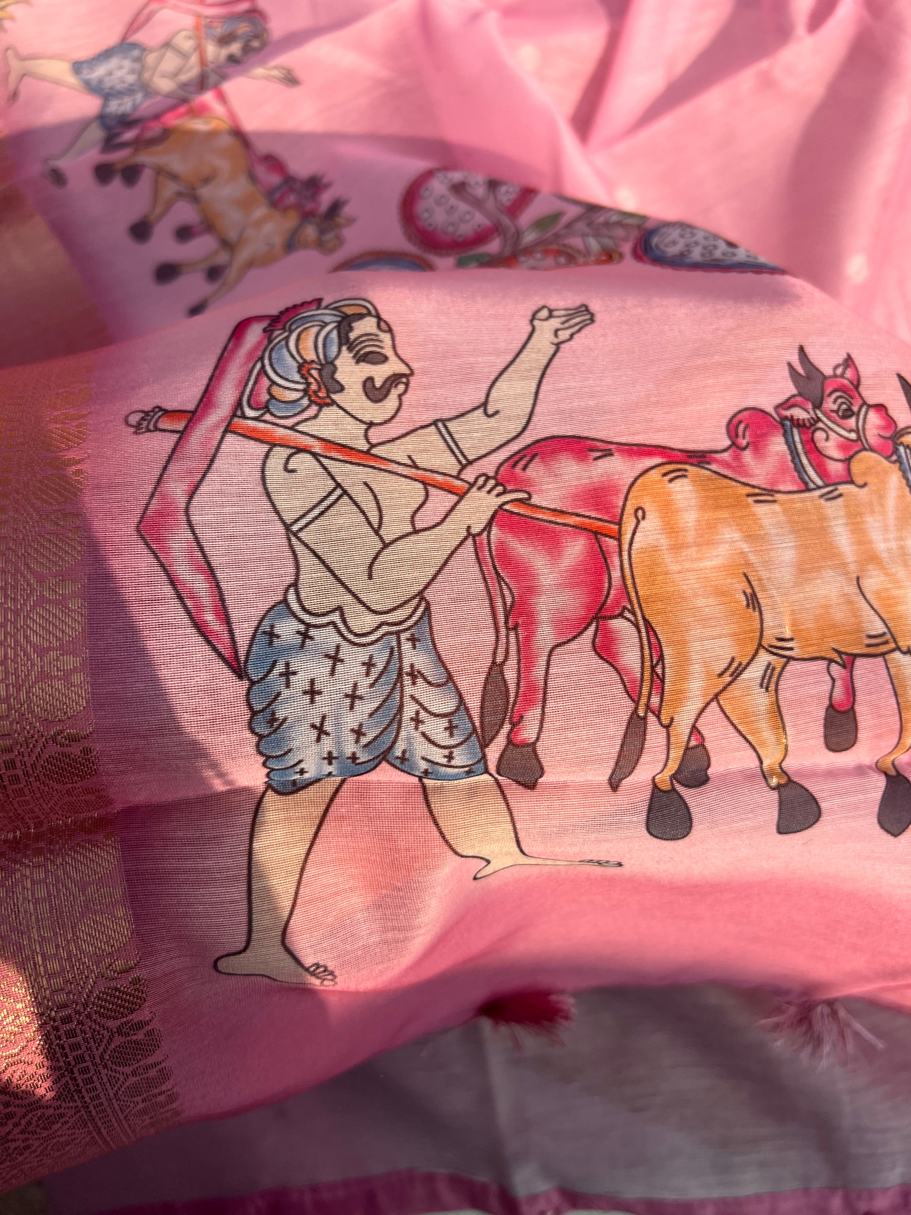 Elegant Pink Chanderi Banarasi Silk Suit Set – Handwoven Zari Motifs & Printed Dupatta