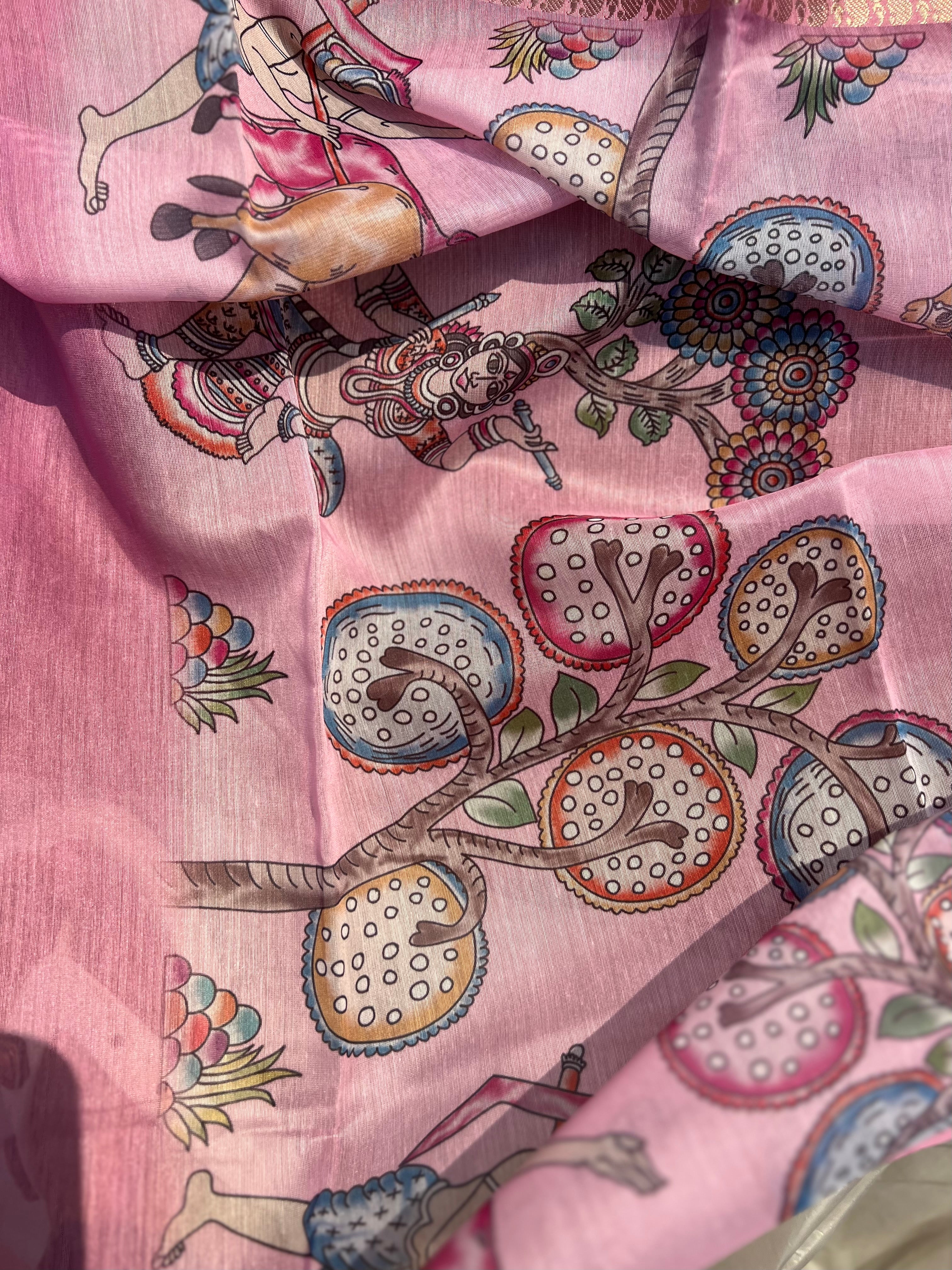 Elegant Pink Chanderi Banarasi Silk Suit Set – Handwoven Zari Motifs & Printed Dupatta