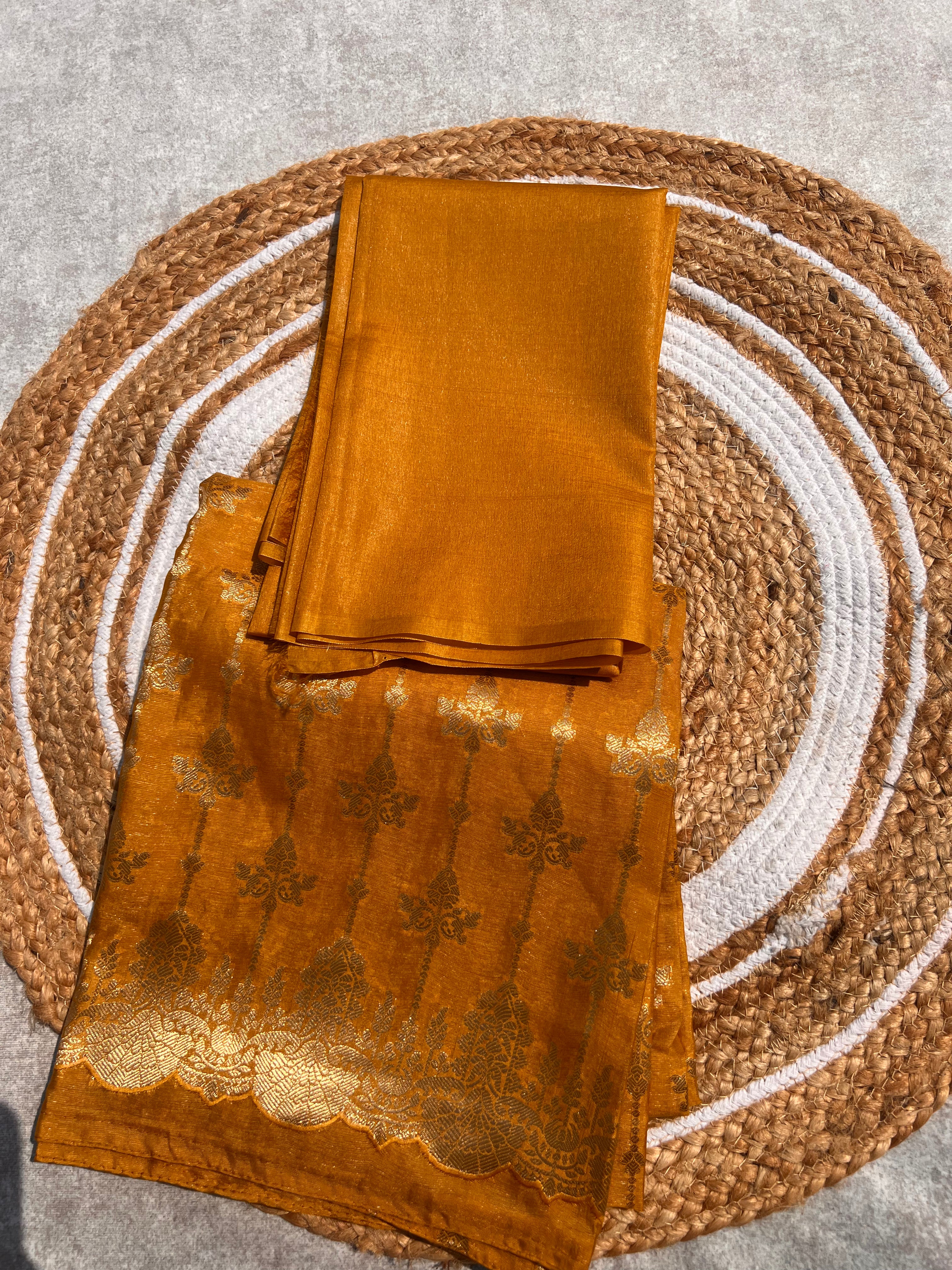 Elegant Banarasi Silk Unstitched Suit with Zari Weaving – Perfect for Festive & Bridal Trousseau