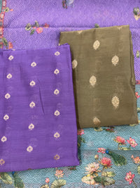 Banarasi Silk Unstitched Suit Set with Madhubani Dupatta – Artistic Festive Wear for Women