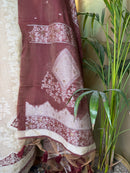 Cream chanderi Suit with Jamdani Dupatta – Handcrafted Classic Ethnic Set