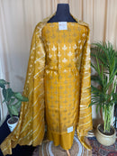 Mustard Banarasi Silk Suit with Soft Weave Dupatta for Festive Wear
