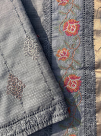 Kota Banarasi Silk Unstitched Suit Set with Woven Dupatta – Elegant Festive & Wedding Wear for Women