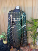 Royal Black Banarasi Silk Suit with Handcrafted Zari Design