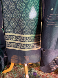 Deep Black Linen Cotton Unstitched Suit – Everyday Comfort Wear