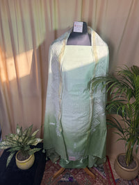 Light Green Linen Cotton Suit with Fine Thread Details