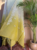 Yellow Linen Cotton Suit with Soft Thread Work