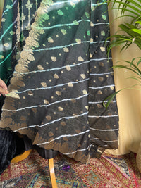 Royal Black Banarasi Silk Suit with Handcrafted Zari Design