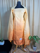 Peach Ombre Chanderi Silk Suit with Floral Embroidery & Soft Dupatta