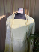 Yellow Linen Cotton Suit with Soft Thread Work