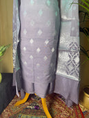 Soft Purple Banarasi Silk Suit Set with Elegant Zari Dupatta