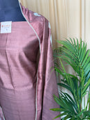 Rust Raw Silk Suit with Hand Appliqué Bird Work and Matching Dupatta