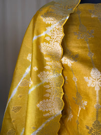 Mustard Banarasi Silk Suit with Soft Weave Dupatta for Festive Wear