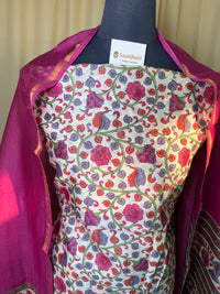 Pretty Floral Print Cotton Suit Set with Dupatta—Comfortable Everyday Wear