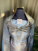 Light Blue Banarasi Silk Suit with Soft Organza Dupatta for Festive Wear