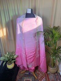 Soft Pink Linen Cotton Suit with Delicate Thread Work