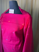 Pink Linen Cotton Ethnic Suit Material with Designer Border Dupatta