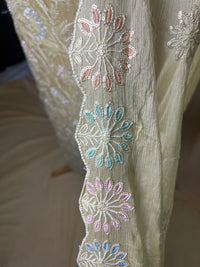 Elegant Chiffon Suit with Floral Embroidery and Chiffon Dupatta