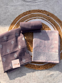 Banarasi Silk Unstitched Suit Set with Zari Dupatta – Elegant Festive Wear for Women