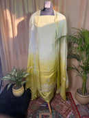 Yellow Linen Cotton Suit with Soft Thread Work