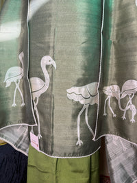 Green Raw Silk Suit Set with Printed Dupatta – Elegant Everyday Ethnic Wear