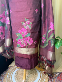 Linen Cotton Floral Print Suit Set with Dupatta – Elegant Festive Wear