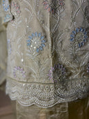 Elegant Chiffon Suit with Floral Embroidery and Chiffon Dupatta