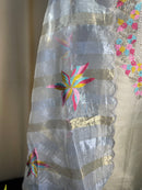 Golden Tissue Organza Zari Embroidered Suit with Floral Work