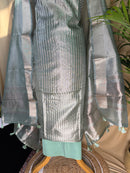 Mint Green Tissue Organza Suit with Soft Metallic Glow