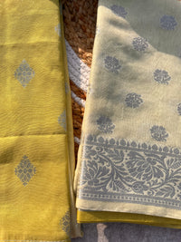 Banarasi Silk Unstitched Suit Set with Zari Dupatta – Elegant Festive Wear for Women