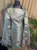 Mint Green Tissue Organza Suit with Soft Metallic Glow