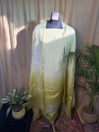 Yellow Linen Cotton Suit with Soft Thread Work