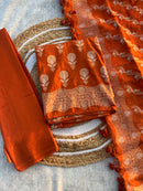 Designer Banarasi Silk Unstitched Suit Set – Perfect for Festive & Party Occasions