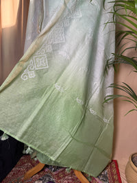 Light Green Linen Cotton Suit with Fine Thread Details