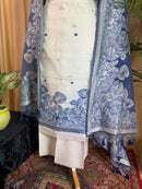 Linen Cotton Jamdani Suit with Handcrafted Jamdani Dupatta