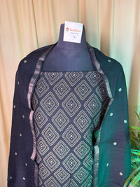 Deep Black Linen Cotton Unstitched Suit – Everyday Comfort Wear