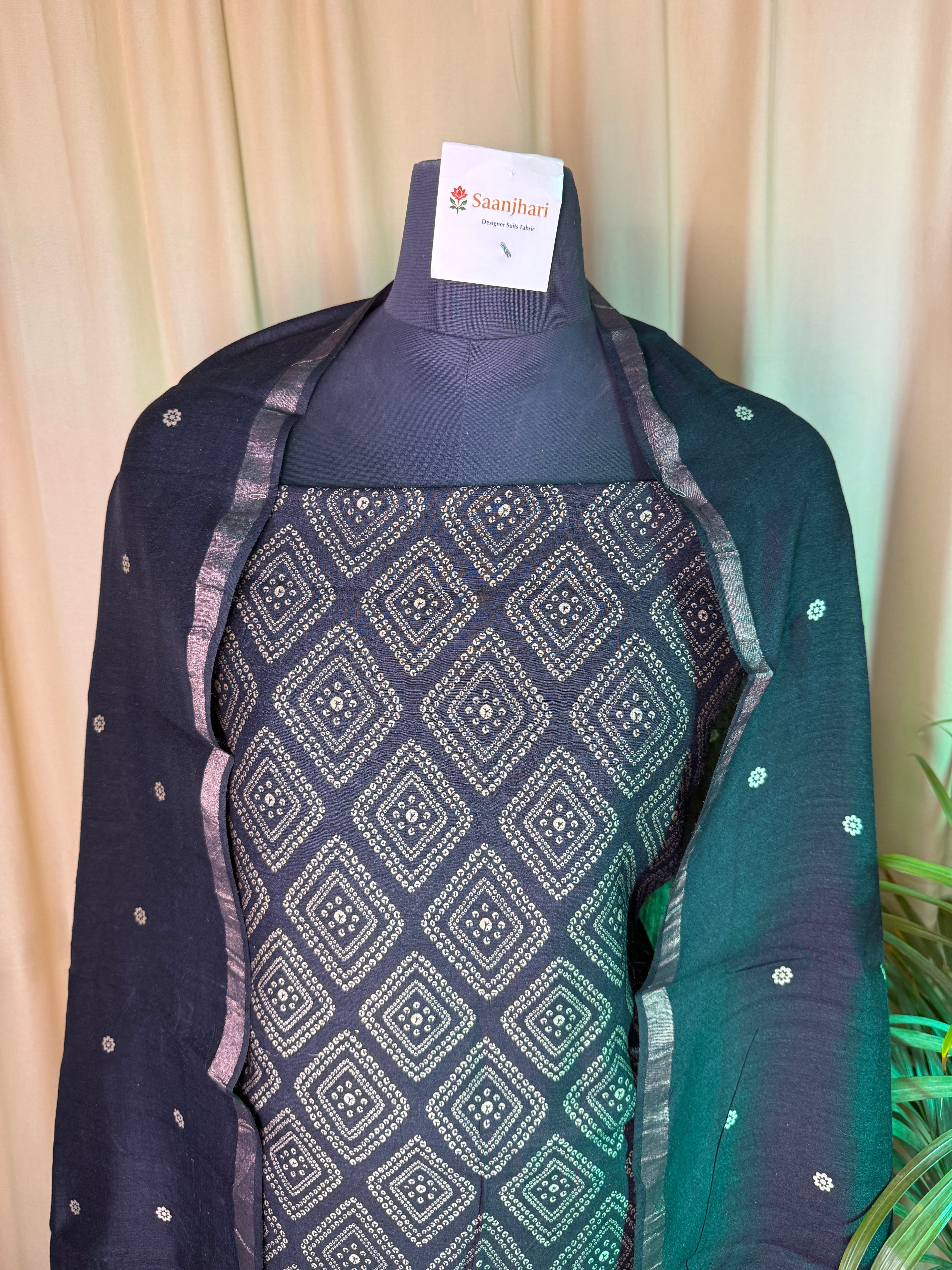 Deep Black Linen Cotton Unstitched Suit – Everyday Comfort Wear