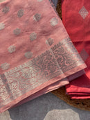 Banarasi Silk Unstitched Suit Set with Zari Dupatta – Elegant Festive Wear for Women