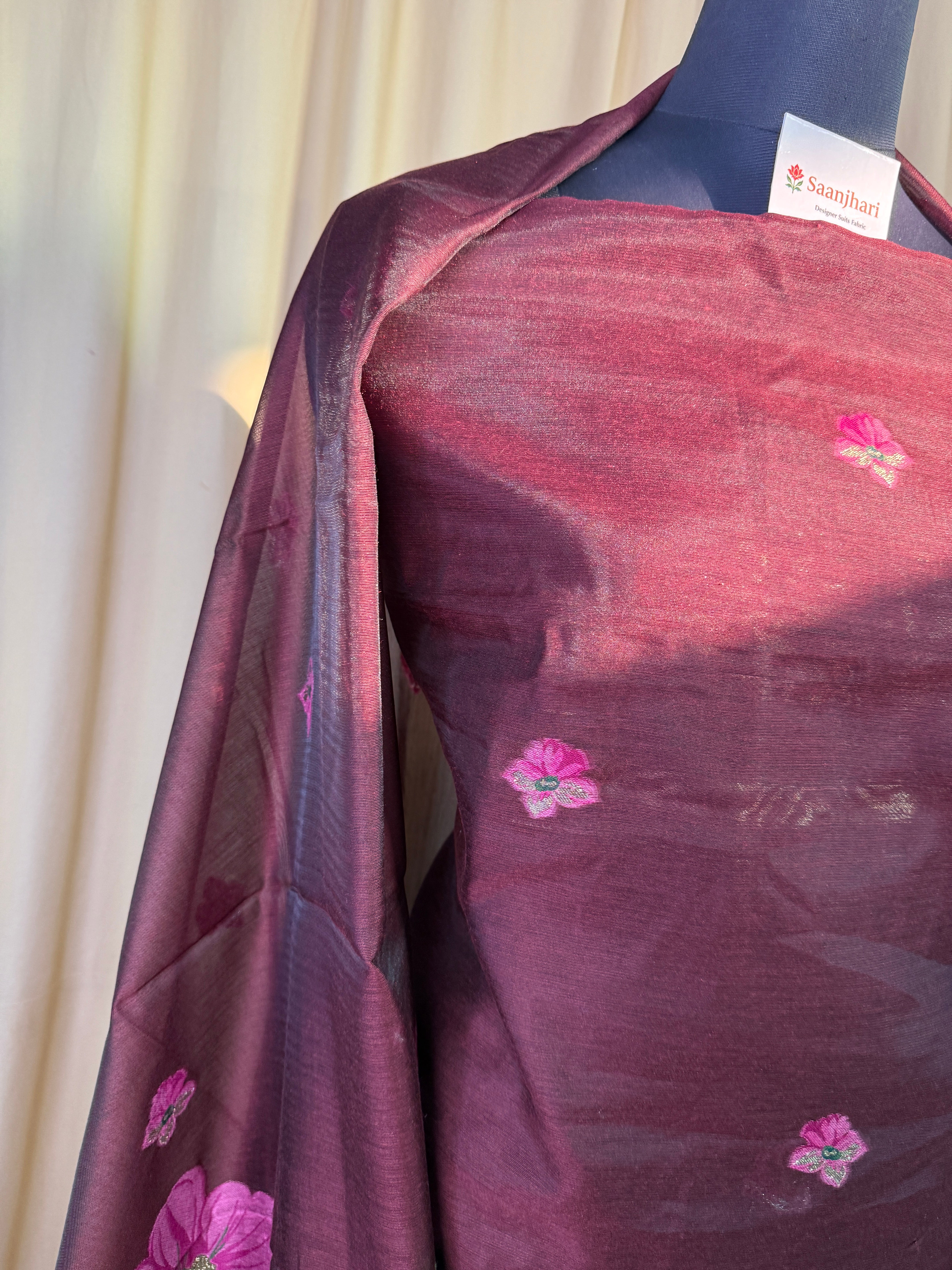 Linen Cotton Floral Print Suit Set with Dupatta – Elegant Festive Wear