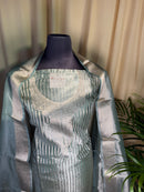 Mint Green Tissue Organza Suit with Soft Metallic Glow