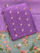 Banarasi Silk Unstitched Suit Set with Madhubani Dupatta – Artistic Festive Wear for Women