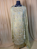 Elegant Chiffon Suit with Floral Embroidery and Chiffon Dupatta