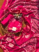 Hot Pink 3-Piece Ensemble with Zari Border Dupatta
