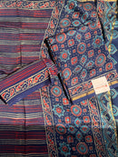 Chanderi Silk Unstitched Suit Set with Ajrakh Print – Elegant Ethnic Wear for Festive & Occasional Looks