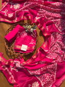 Hot Pink 3-Piece Ensemble with Zari Border Dupatta