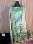 Fresh Green Banarasi Silk Suit With Fine Zari Woven Dupatta