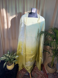 Yellow Linen Cotton Suit with Soft Thread Work