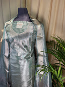 Mint Green Tissue Organza Suit with Soft Metallic Glow